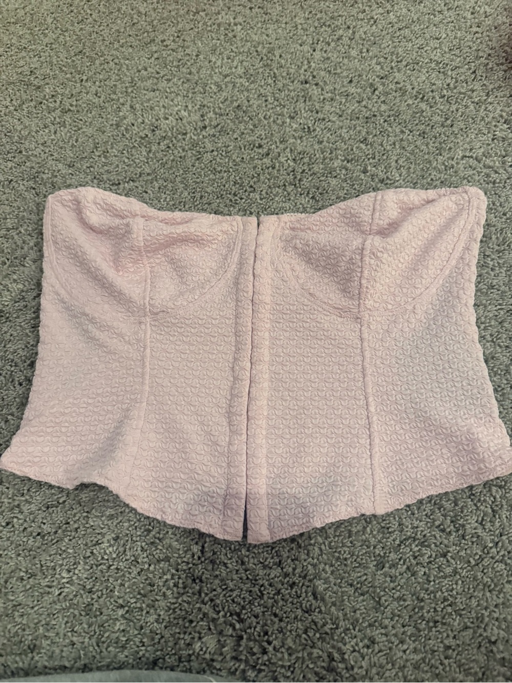 H&M Light Pink Strapless Textured Bustier